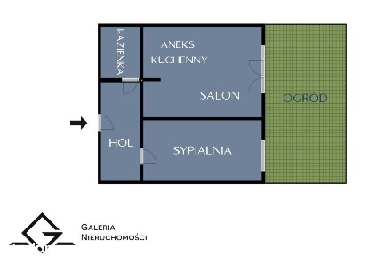 2 pokoje | Ogród | Miejsce park. | Komórka lok.