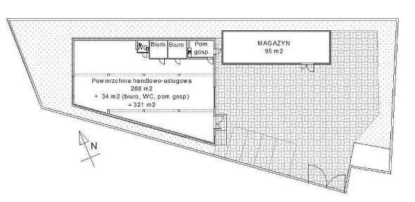 Lokal handlowo-usługowy 321 m² + magazyn 95 m² +parking | Stalowa Wola