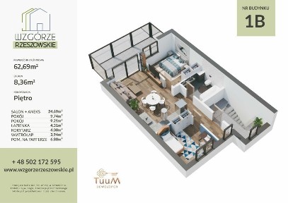3-pokojowe 2 m. post + bezczynszowe + poddasze 20 m2