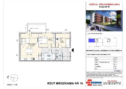 Wólczańska 248A | mieszkanie 3-pok. | B12