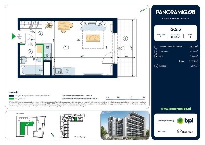 1-pokojowe mieszkanie 29m2 + loggia