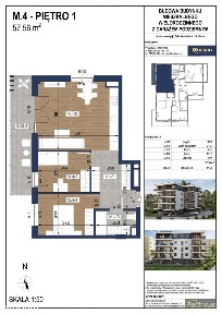 Mieszkanie M.4 - 57,56 m² | I piętro | balkon 11,5 m² Kielce Na Stoku
