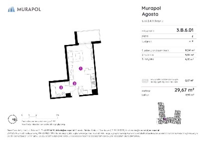 1-pokojowe mieszkanie 29m2 + balkon