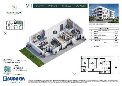 3-pokojowe mieszkanie 61m2 + ogródek