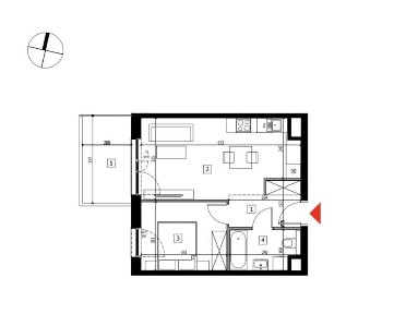 2-pokojowe mieszkanie 39 m² | CityFlow | Wola | balkon 7,17 m²