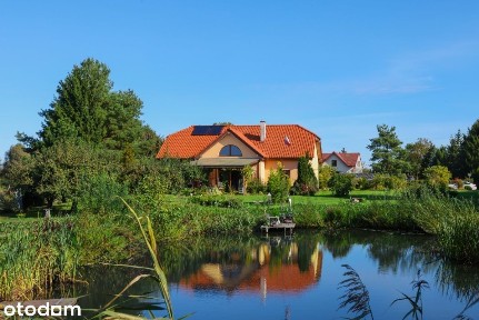 Dom pod Elblągiem z pięknym ogrodem i stawem