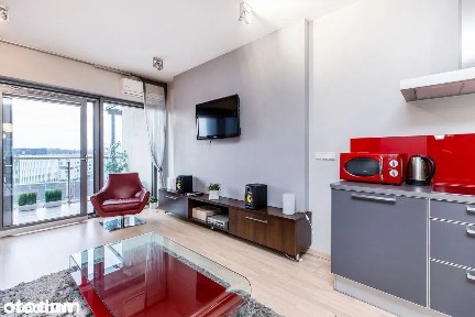 Studio z wydzieloną sypialnią | Panoramiczny widok | Wiślane Tarasy