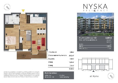 3 pokoje | 56 m² | Nyska Residence | 2 miejsca postojowe!