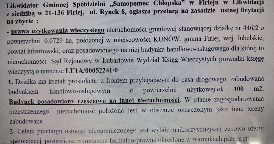 Budynek po sklepie w centrum Kunowa