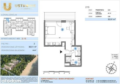 1-pokojowe mieszkanie 35m2 + balkon