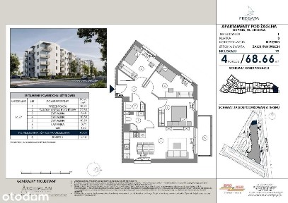 4-pokojowe mieszkanie 71m2 + balkon Bezpośrednio