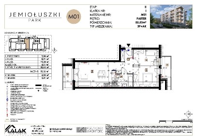 3-pokojowe mieszkanie 50m2 + 2 balkony
