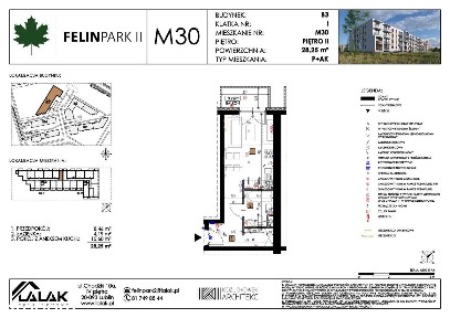1-pokojowe mieszkanie 28m2 + balkon Bezpośrednio