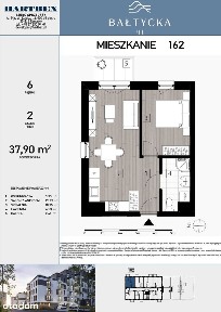 2-pokojowe mieszkanie 34m2 + balkon