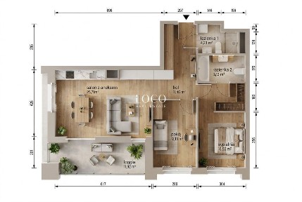 3 pokoje z dużą loggią | Praga | Metro | 75 m²