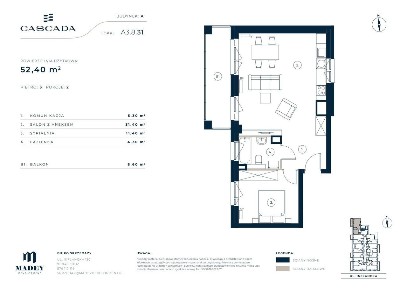 2-pokojowe mieszkanie 52m2 + balkon Bezpośrednio