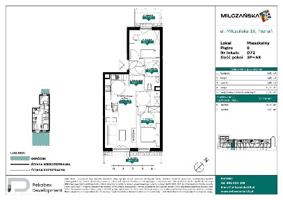 3-pokojowe mieszkanie 57m2 + 2 ogródki