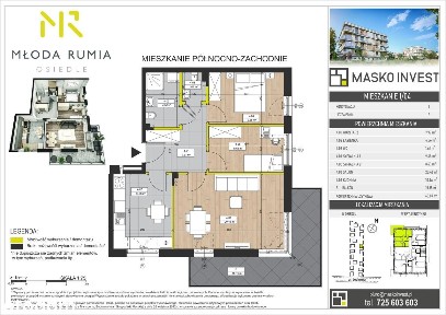 Młoda Rumia | mieszkanie 3-pok. | MR13 P1/M4