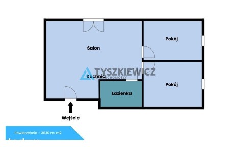 Jastrzębia Góra 39 m2, parter 3 pokoje