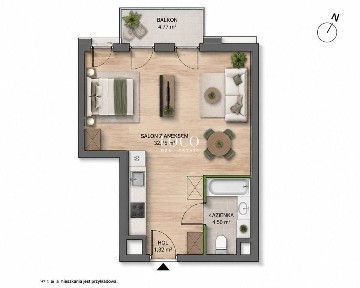 Kawalerka z balkonem | Praga | Metro | 38,57 m²