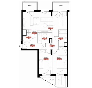 Mieszkanie 95 m² | Ogromny salon - 36 m² | 2 duże łazienki | 2 balkony