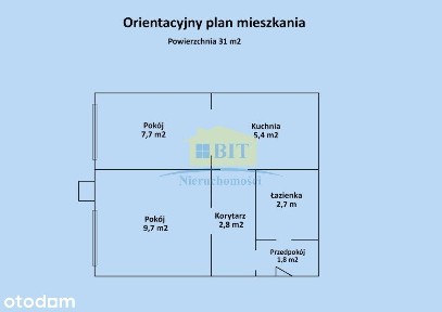Mieszkanie dwupokojowe 31m2, ul. Pancerniaków