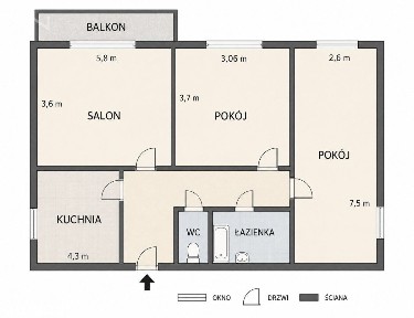 Morąg | 3 pokoje | osobna kuchnia | balkon | 76 m²