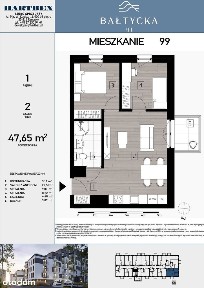 3-pokojowe mieszkanie 47m2 + balkon Bez Prowizji