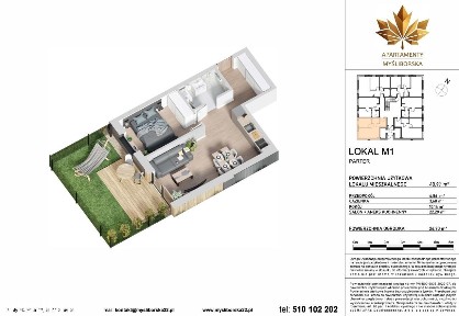 Nowoczesne 2 pokojowe mieszkanie na parterze z ogródkiem