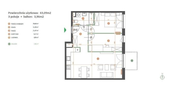 Nowe 3 pokojowe mieszkanie balkon garaż Zabłocie