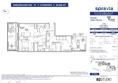 3-pokojowe mieszkanie 47m2 + balkon
