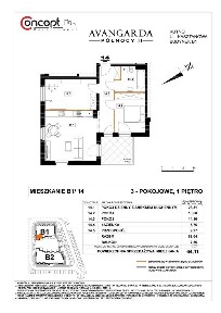 Mieszkanie 3-pokojowe, 64 m2 | B1/21