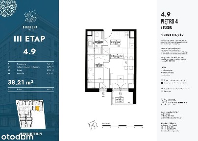 2-pokojowe mieszkanie 38m2 + balkon Bezpośrednio