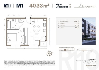 2-pokojowe mieszkanie 39m2 + loggia Bezpośrednio