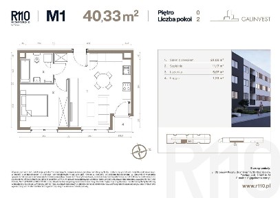 2-pokojowe mieszkanie 39m2 + loggia Bezpośrednio
