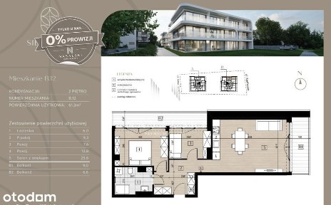 Mieszkanie 3 Pokoje 57m2 Czyżkówko