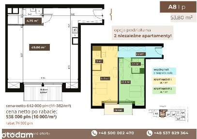 Jeżyce | 53,4 m² | Dwupak inwestycyjny | PROMOCJA