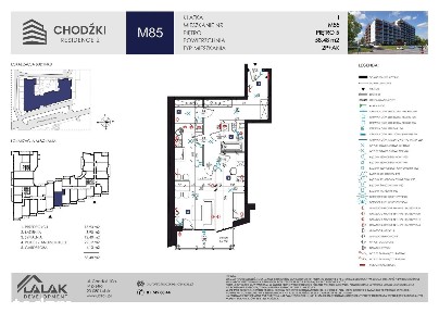 2-pokojowe mieszkanie 58m2 + balkon