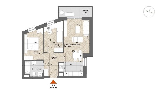 3-pokojowe mieszkanie z balkonem i piwnicą (20) Centrum