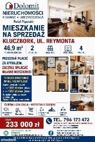 2 pokoje | 46,9 m² | Balkon | Centrum Kluczborka | Do wprowadzenia.