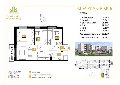 60 M2-4 POKOJE! Ostatnie piętro z windą