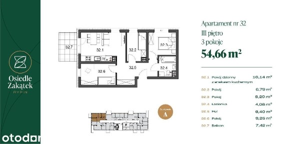 Mieszkanie z ogródkiem M1 o pow. 58,16 m2 REZERWACJA