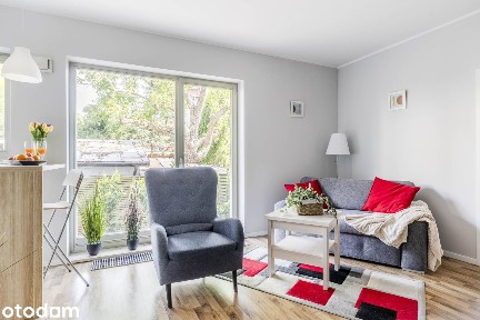Funkcjonalny, komfortowy 2 pok. apartament, z ogródkiem