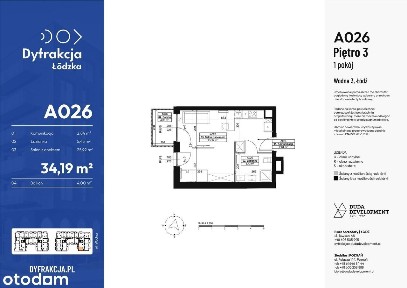 1-pokojowe mieszkanie 35m2 + balkon Bezpośrednio