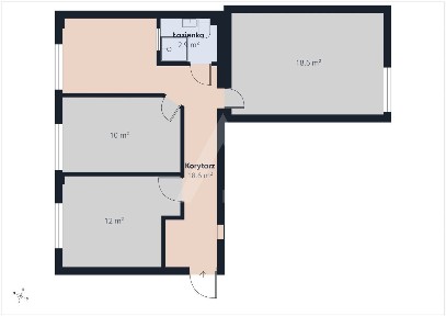 3 pokoje 62 m2 Leśne