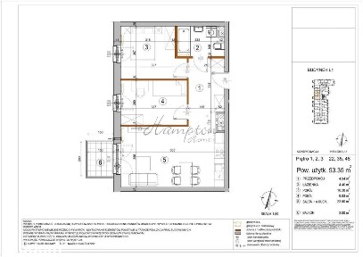 Apartament 53,35 m² |3 Pokoje | Balkon | Las