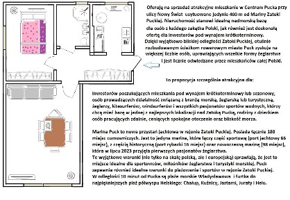Atrakcyjne mieszkanie 2 pokojowe w Pucku