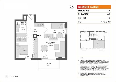 3-pokojowe mieszkanie 47m2 + balkon
