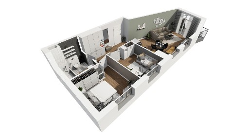 3 pokoje 59,61 m² | Leśna Góra | Gdańsk Niedźwiednik