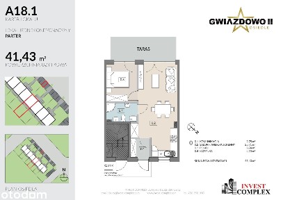 2-pokojowe mieszkanie 41m2 + ogródek